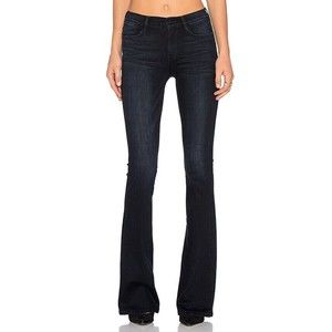 FRAME - Blue/Black Moxon "Le High Flare" Raw Hem Denim Jeans - Women's 24 x 32